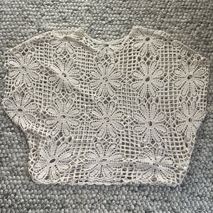 Elegant Cream Crochet Lace Top